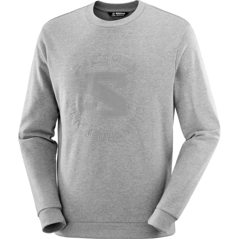 Grey Salomon Outlife Logo Summer Heather Men's Sweatshirt | IE PV3748